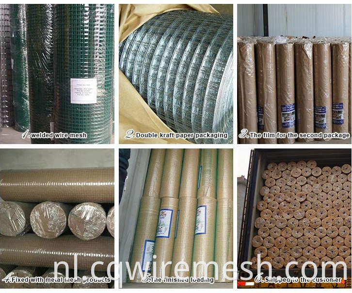 PVC gecoate groene draadnetten gegalvaniseerd gelaste draadgaas voor tuinhek en kooien
